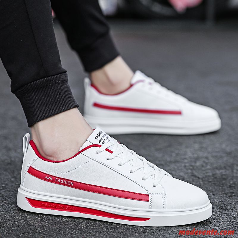 Chaussures Basses Homme Tendance Chaussures De Skate Mode Tous Les Assortis Printemps Décontractée Blanc Rouge