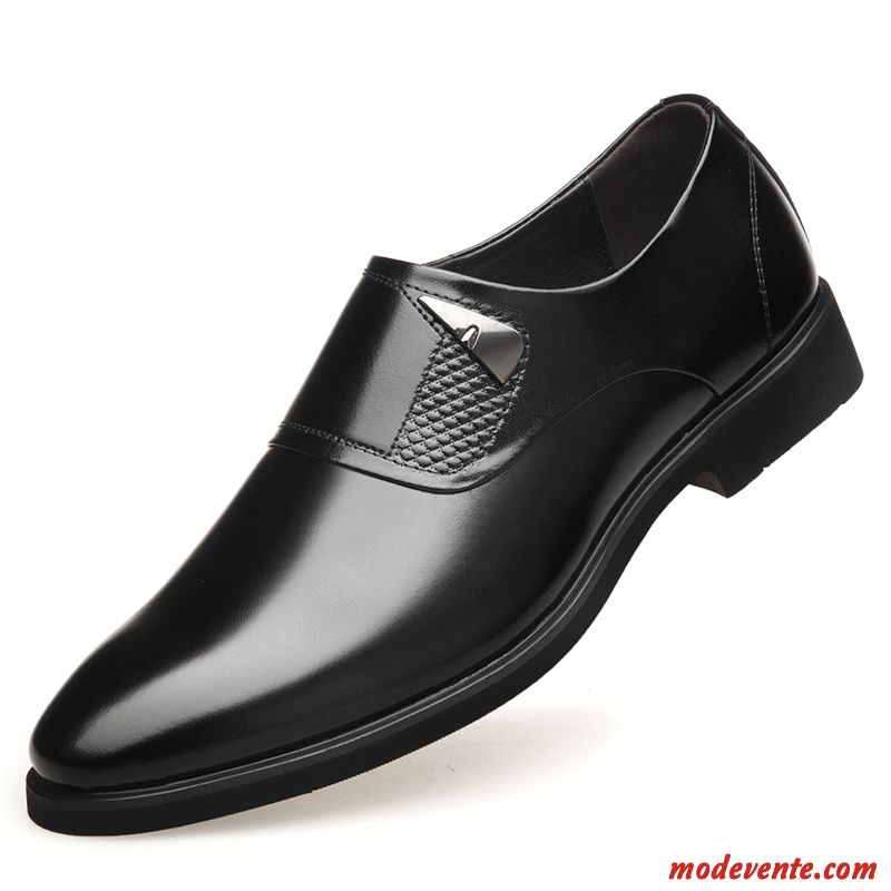 Chaussures De Ville Homme Augmenté Cuir Véritable Costume Formel Angleterre Décontractée Entreprise Noir Brun