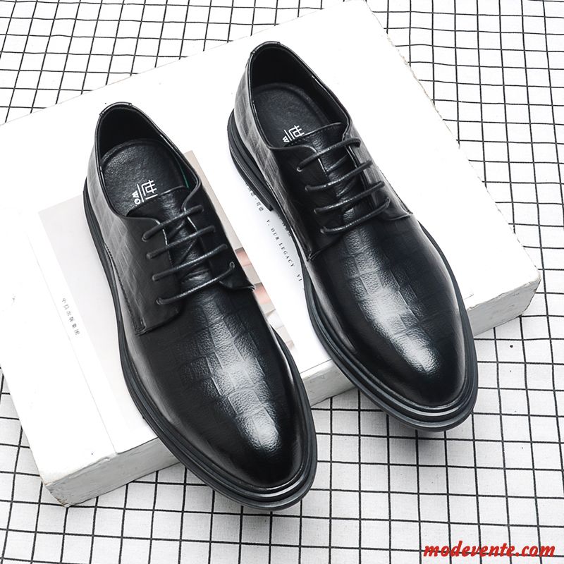 Chaussures De Ville Homme Chaussures De Mariage Augmenté Chaussures En Cuir Angleterre Semelle Épaisse Costume Formel Rouge Brun