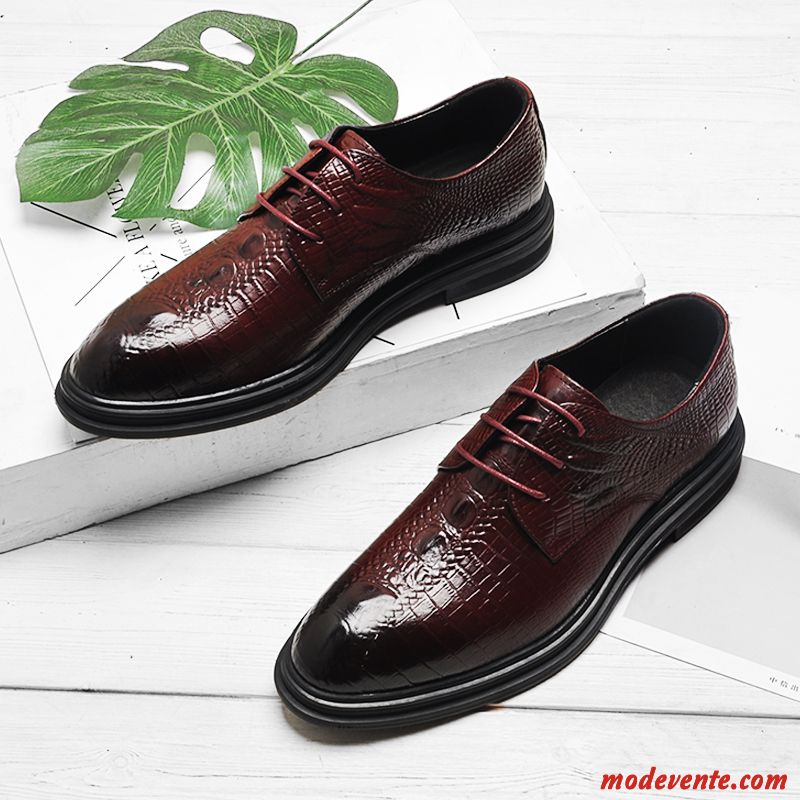 Chaussures De Ville Homme Chaussures De Mariage Entreprise Dessus Cuir Cuir Véritable Tendance Angleterre Noir