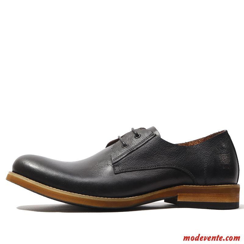 Chaussures De Ville Homme Chaussures En Cuir Décontractée Cuir Véritable Rétro Simple Angleterre Brun