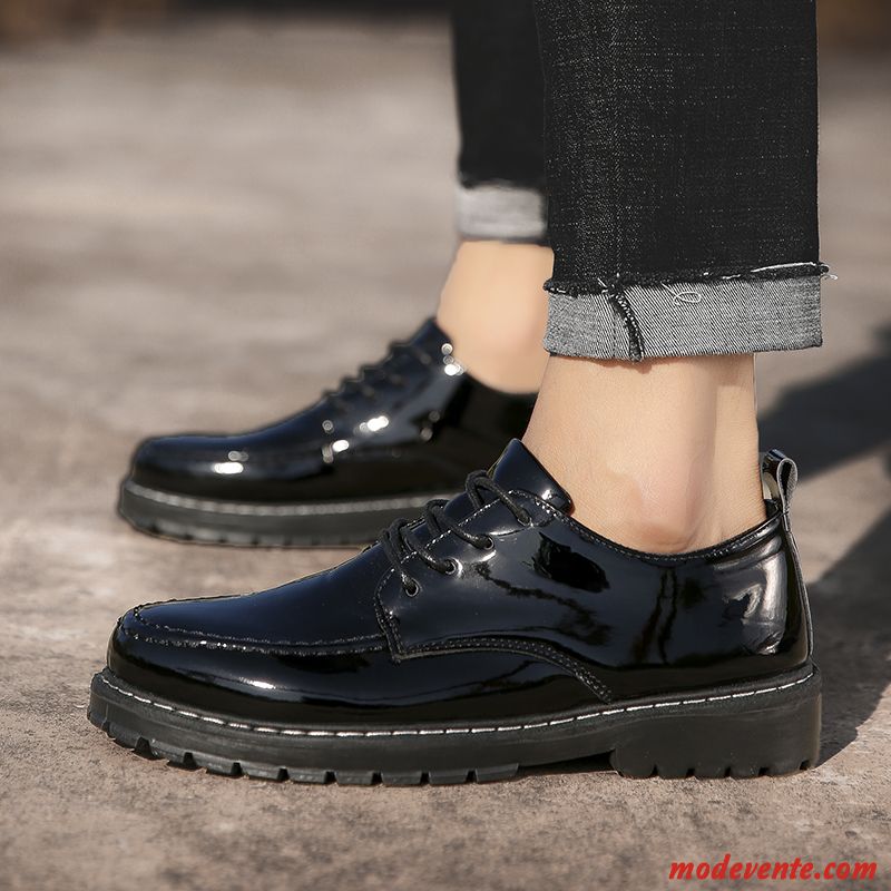 Chaussures De Ville Homme Chaussures En Cuir L'automne Antidérapant Travailler Respirant Adolescent Noir