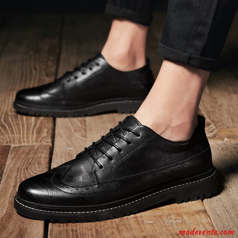 Chaussures De Ville Homme Chaussures En Cuir Tous Les Assortis Tendance Décontractée Été Entreprise Noir