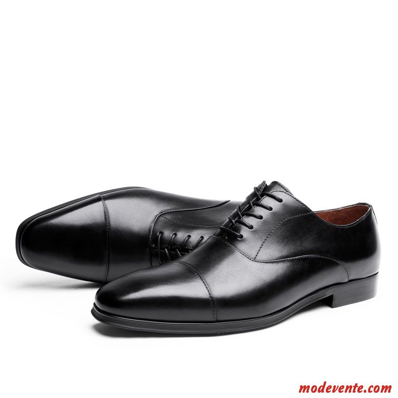 Chaussures De Ville Homme Costume Formel Oxford Angleterre Tendance Chaussures En Cuir Cuir Véritable Jaune Brun