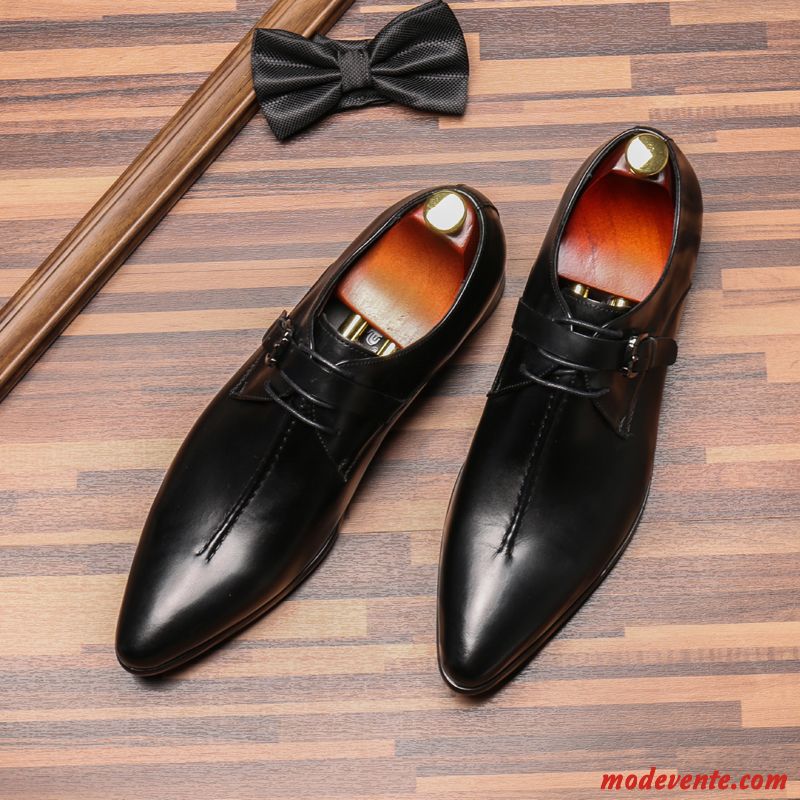 Chaussures De Ville Homme Cuir Véritable Entreprise Tendance Angleterre Chaussures En Cuir Chaussures De Mariage Rouge Marron