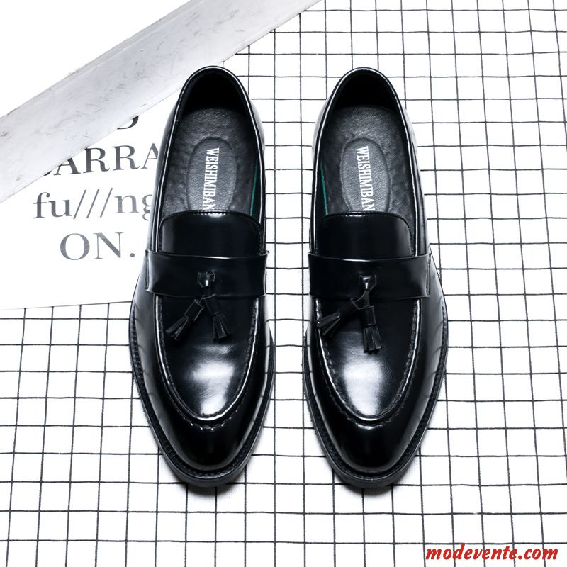 Chaussures De Ville Homme Entreprise Augmenté Angleterre Décontractée Costume Formel Tendance Noir