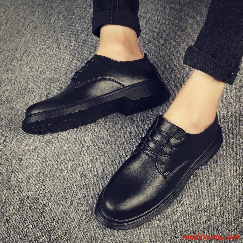 Chaussures De Ville Homme Entreprise Tous Les Assortis Chaussures En Cuir Respirant Tendance Gros Noir