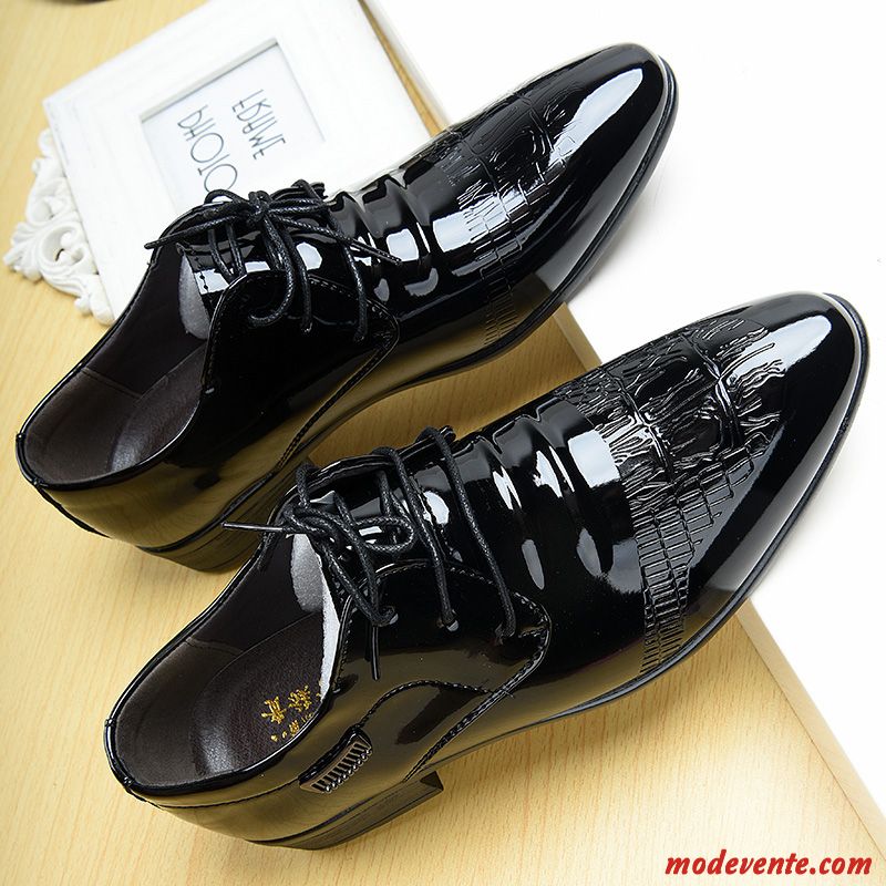 Chaussures De Ville Homme Jeunesse Décontractée Angleterre Tendance Costume Formel Pointe Pointue Noir