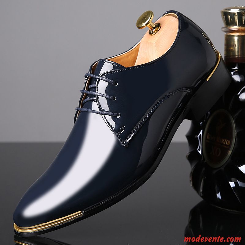 Chaussures De Ville Homme Mariée Chaussures En Cuir Beau Paillette Cuir Verni Gros Bleu Blanc Noir Rouge