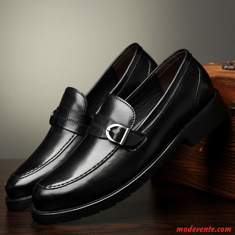 Chaussures De Ville Homme Mocassin Crocodile Chaussures En Cuir Décontractée Angleterre Cuir Véritable Noir