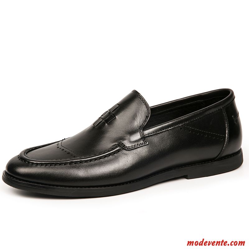 Chaussures De Ville Homme Mocassin Cuir Véritable Chaussures En Cuir Tous Les Assortis Tendance Décontractée Brun