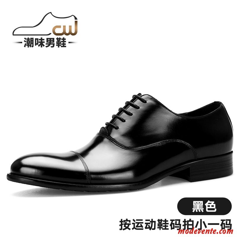 Chaussures De Ville Homme Oxford Costume Formel Entreprise Pointe Pointue Printemps Angleterre Noir