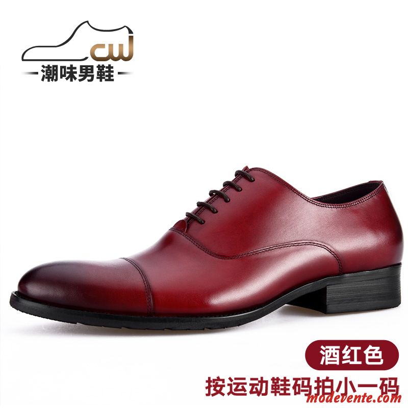 Chaussures De Ville Homme Oxford Costume Formel Entreprise Pointe Pointue Printemps Angleterre Noir