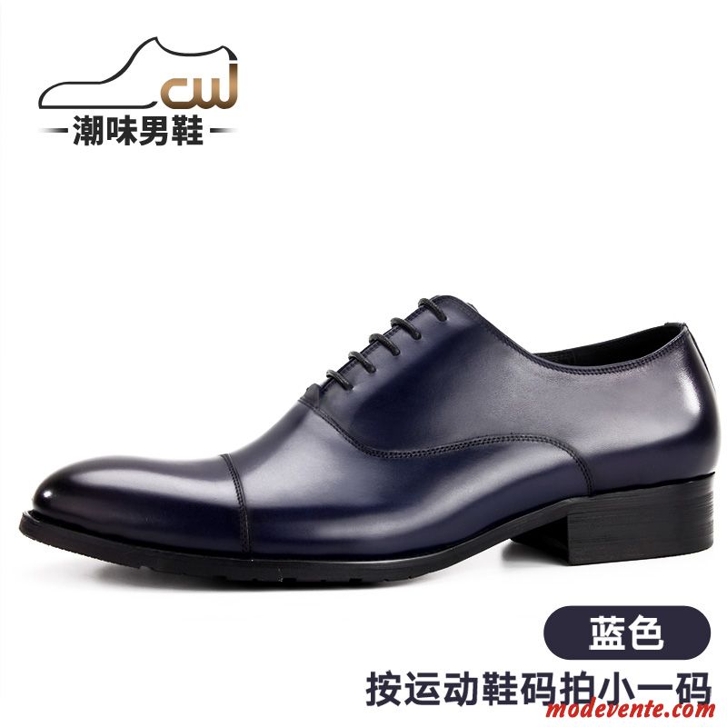 Chaussures De Ville Homme Oxford Costume Formel Entreprise Pointe Pointue Printemps Angleterre Noir