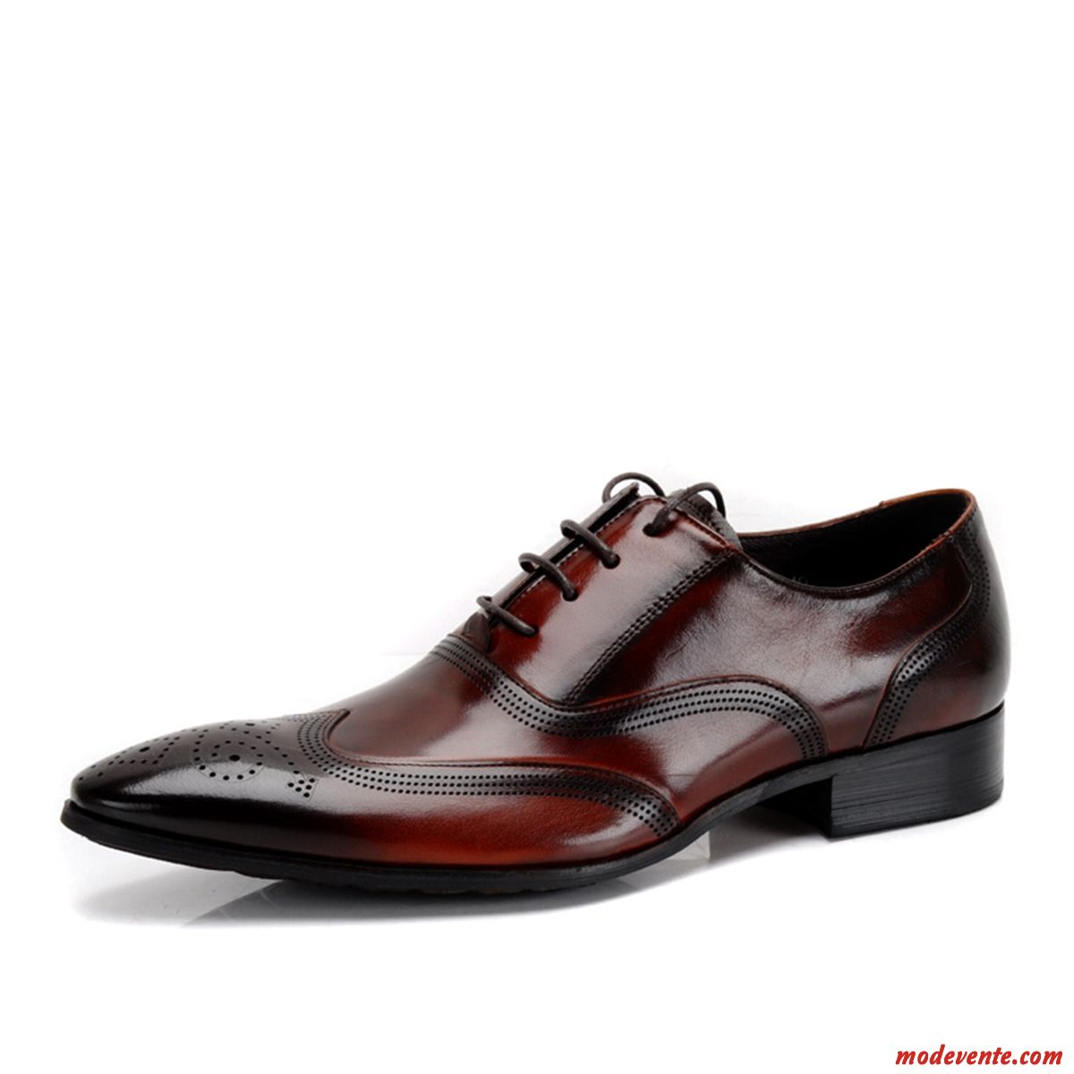 Chaussures De Ville Homme Tendance Chaussures En Cuir Angleterre Dessus Cuir Pointe Pointue Respirant Bordeaux