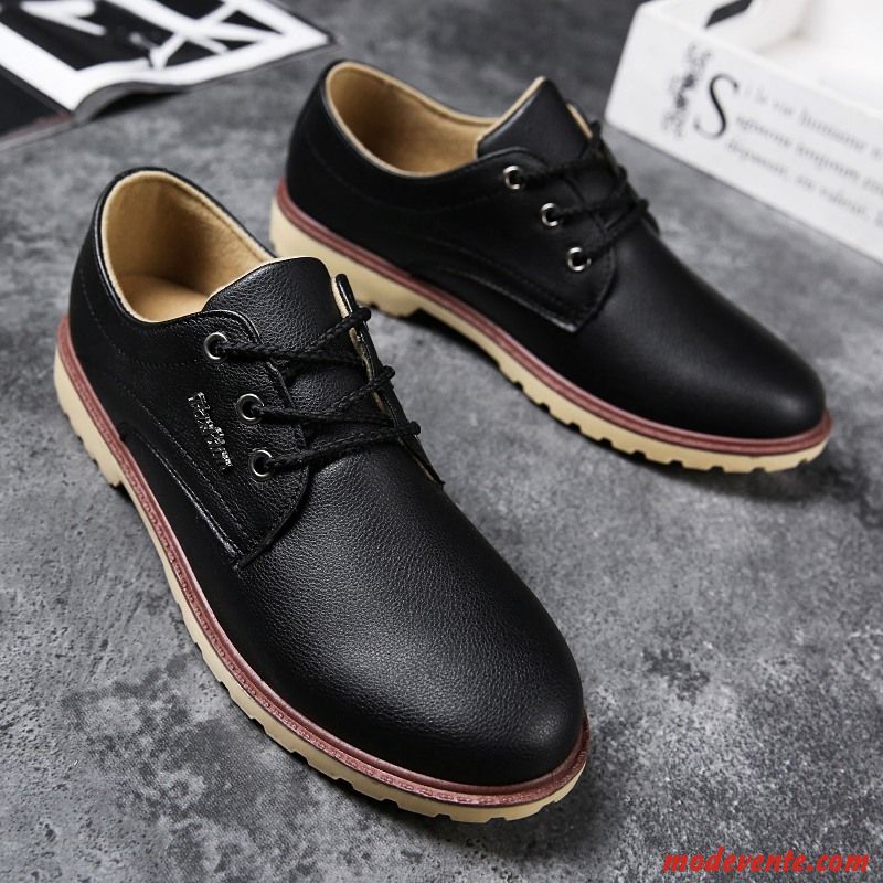 Chaussures De Ville Homme Tendance Décontractée Respirant Entreprise Printemps Chaussures En Cuir Noir