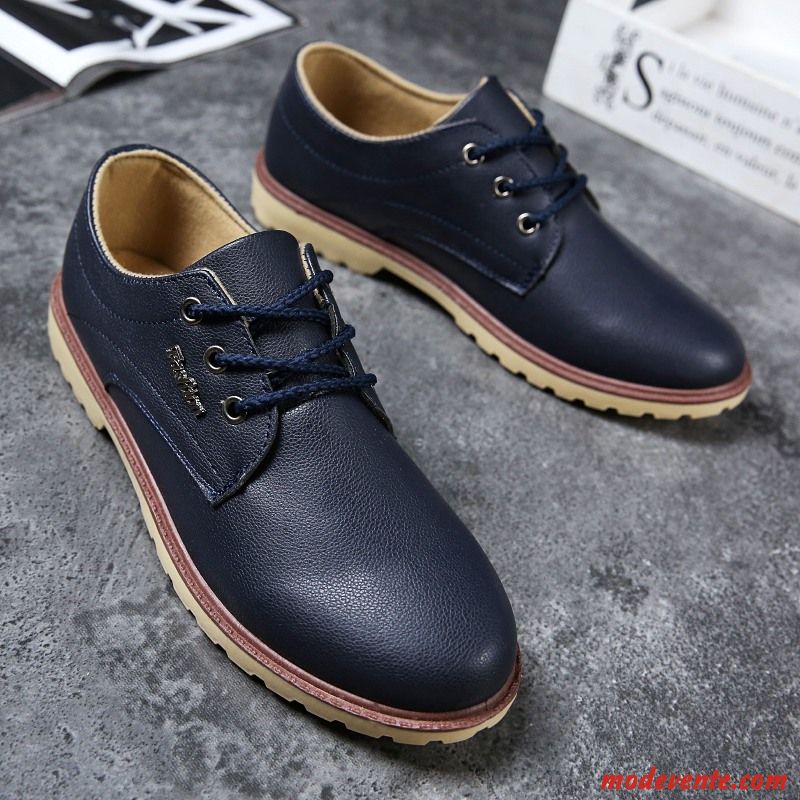 Chaussures De Ville Homme Tendance Décontractée Respirant Entreprise Printemps Chaussures En Cuir Noir