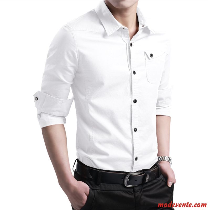 Chemise Homme Slim L'automne Tendance Une Veste Décontractée Printemps Blanc Rouge