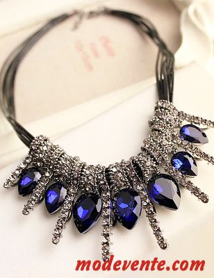 Collier Femme Accessoires Court Paragraphe Cristal Mode All-match Décoration Noir