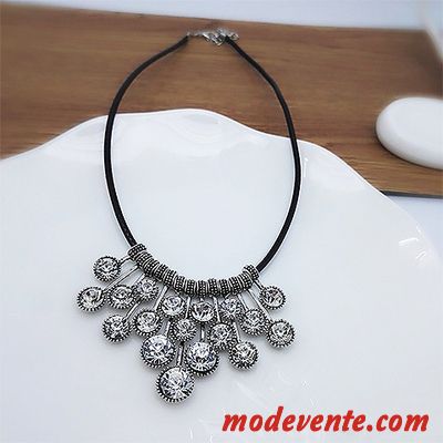 Collier Femme Accessoires Court Paragraphe Cristal Mode All-match Décoration Noir