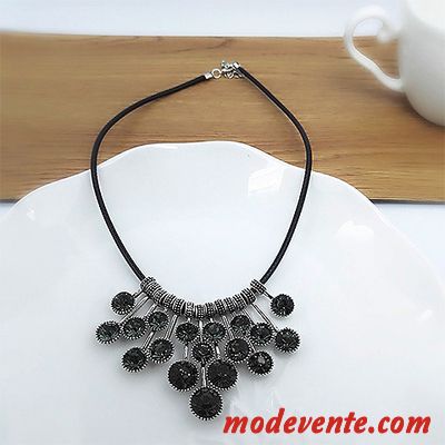 Collier Femme Accessoires Court Paragraphe Cristal Mode All-match Décoration Noir