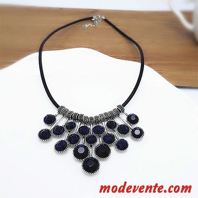 Collier Femme Accessoires Court Paragraphe Cristal Mode All-match Décoration Noir