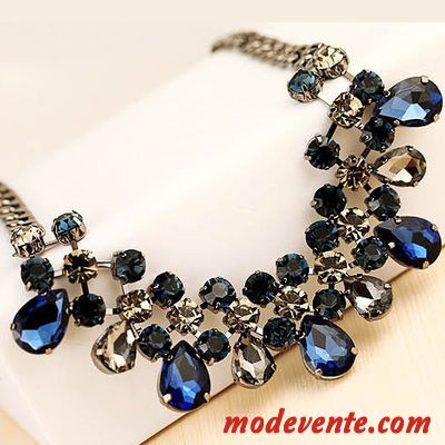 Collier Femme Accessoires Europe Printemps Décoration Cristal Grande Marque Noir