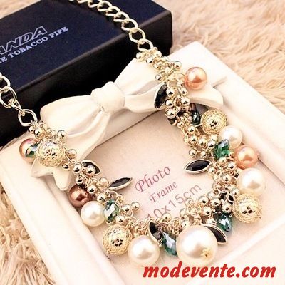 Collier Femme Accessoires Europe Printemps Décoration Cristal Grande Marque Noir