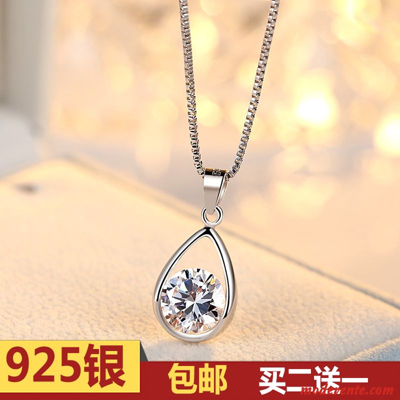 Collier Femme Doux Pendentif Simple All-match Cadeau D'anniversaire Accessoires Argent