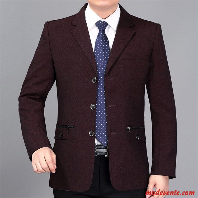 Costume Homme Décontractée Âge Moyen Légère De Travail Manteau Noir Gris