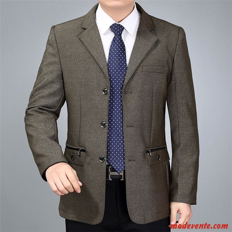 Costume Homme Décontractée Âge Moyen Légère De Travail Manteau Noir Gris