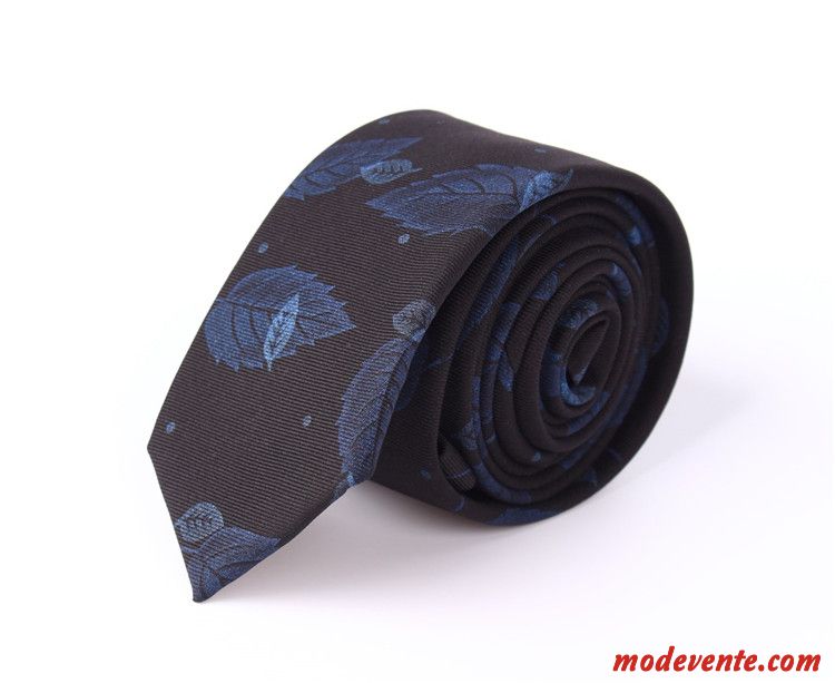 Cravate Homme 6cm Loisir Étroit Europe Mode Coton Impression Bleu