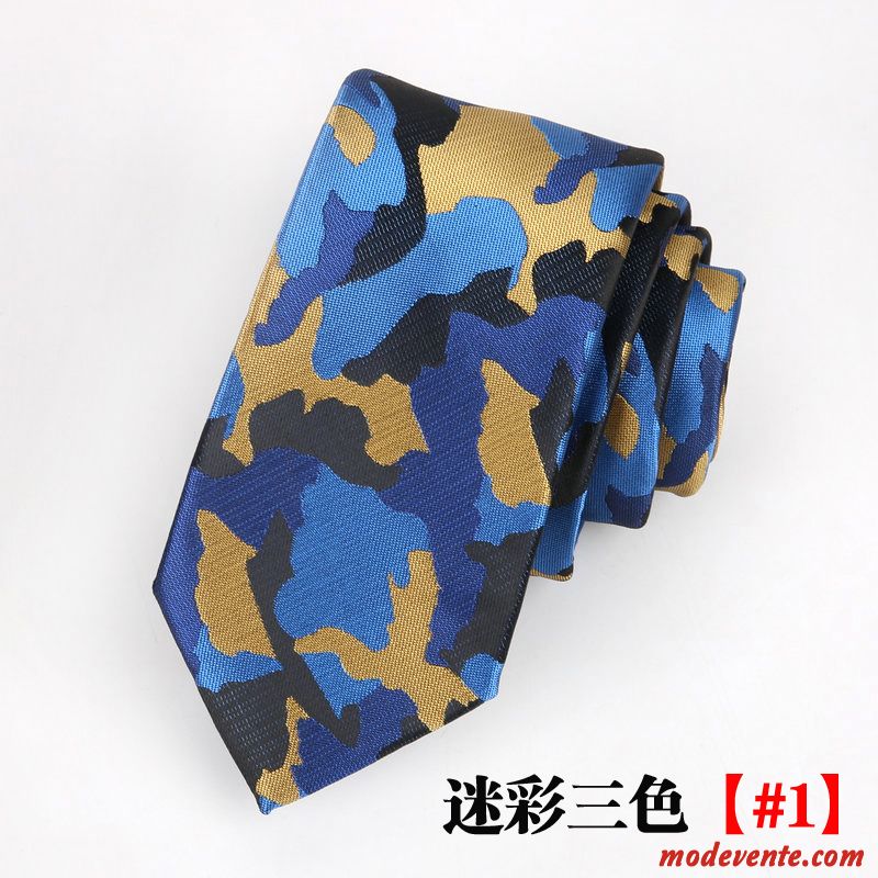 Cravate Homme 6cm Étroit Petit Meilleur Homme Tendance Camouflage Coloré