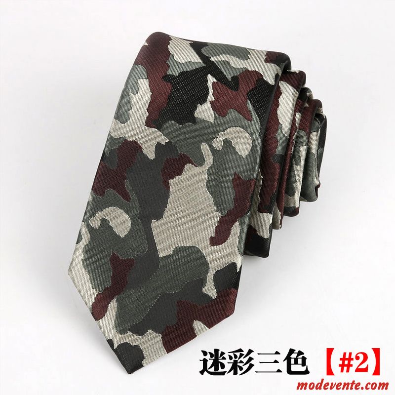 Cravate Homme 6cm Étroit Petit Meilleur Homme Tendance Camouflage Coloré