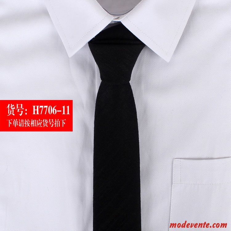 Cravate Homme All-match Tendance Coton 6cm Loisir Étroit Coloré Blanc Noir Gris