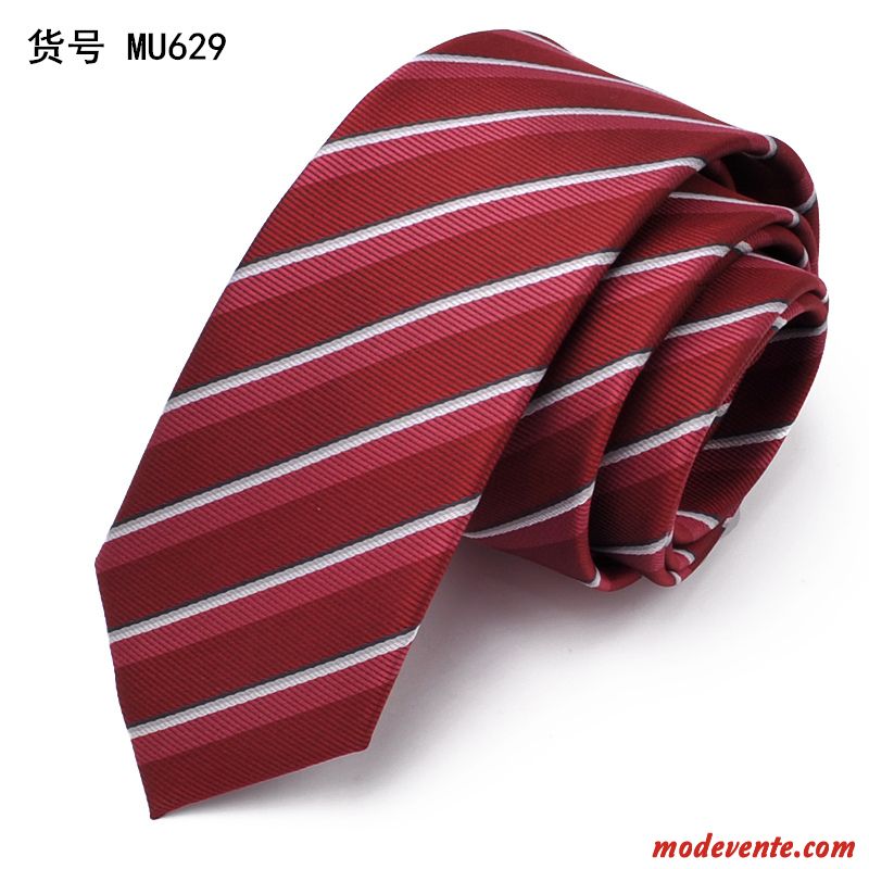Cravate Homme Carrière Britanique 6cm Milieu Loisir Étroit Rouge