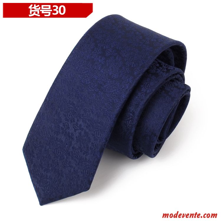 Cravate Homme Fermeture Éclair Carrière Étroit Vêtements De Cérémonie Entreprise Petit Bleu Noir