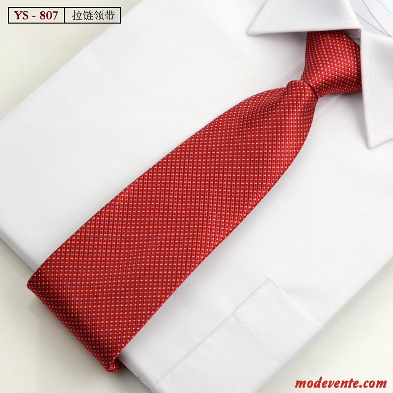 Cravate Homme Fermeture Éclair Vêtements De Cérémonie Paresseux Meilleur Homme Le Marié Entreprise Rouge