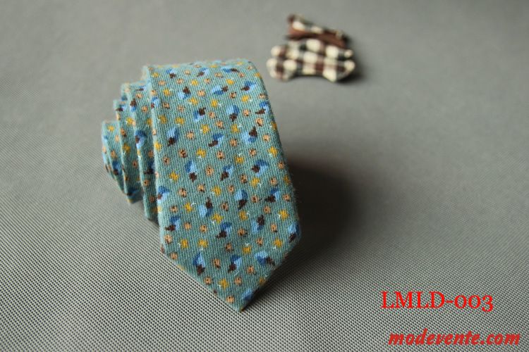 Cravate Homme Loisir Coton All-match 6cm Présidé Mode Impression Bleu