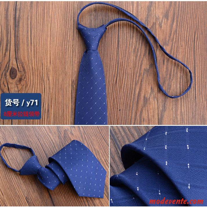 Cravate Homme Loisir Femme Entreprise Simple Fermeture Éclair Vêtements De Cérémonie Bleu