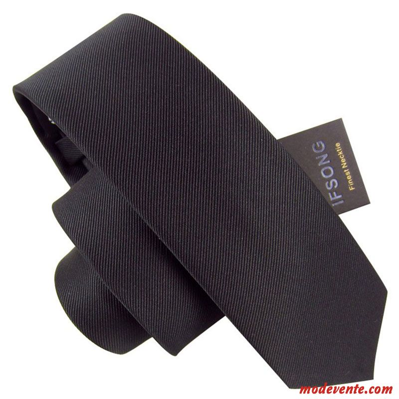 Cravate Homme Marier Personnalité Boite Cadeau Loisir Le Marié 6cm Pure Noir Or