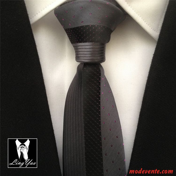 Cravate Homme Étroit Mode Vêtements De Cérémonie Marier Gris
