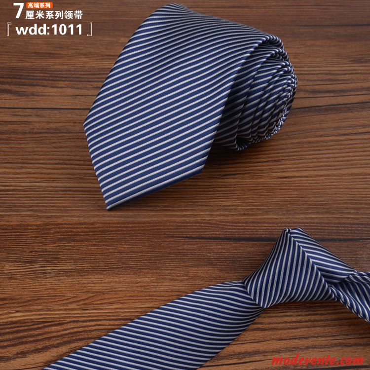 Cravate Homme Étudiant Le Marié Marier Étroit 7cm Entreprise Bleu Noir Rouge