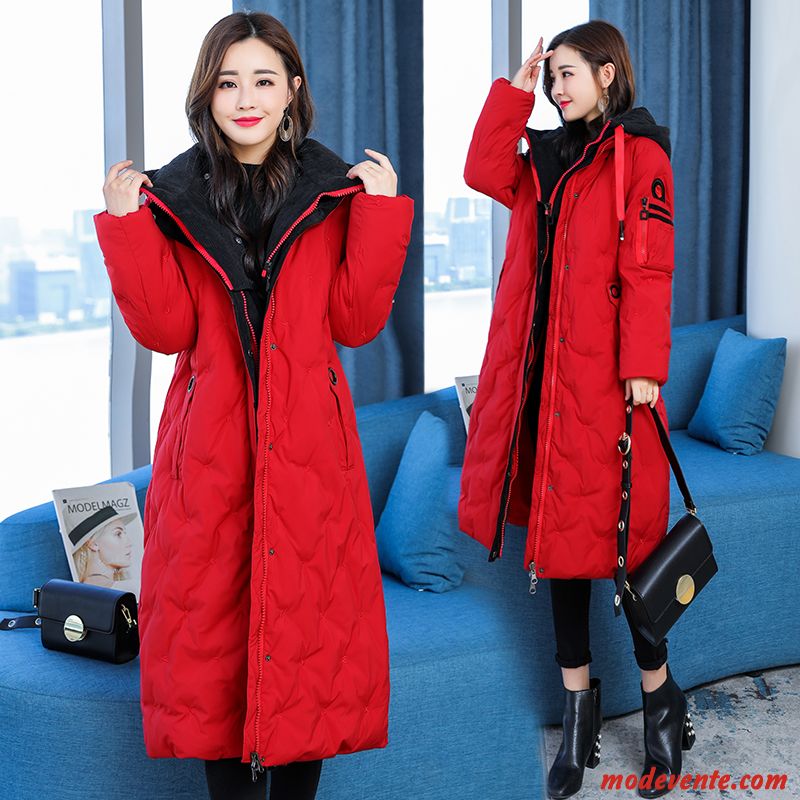 Doudoune Femme Grande Taille Veste En Coton Hiver Manteau Graisse Baggy Rouge