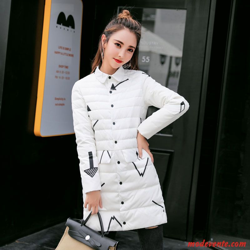 Doudoune Femme Manteau Anti-saison Hiver L'automne Longue Tendance Blanc Rouge