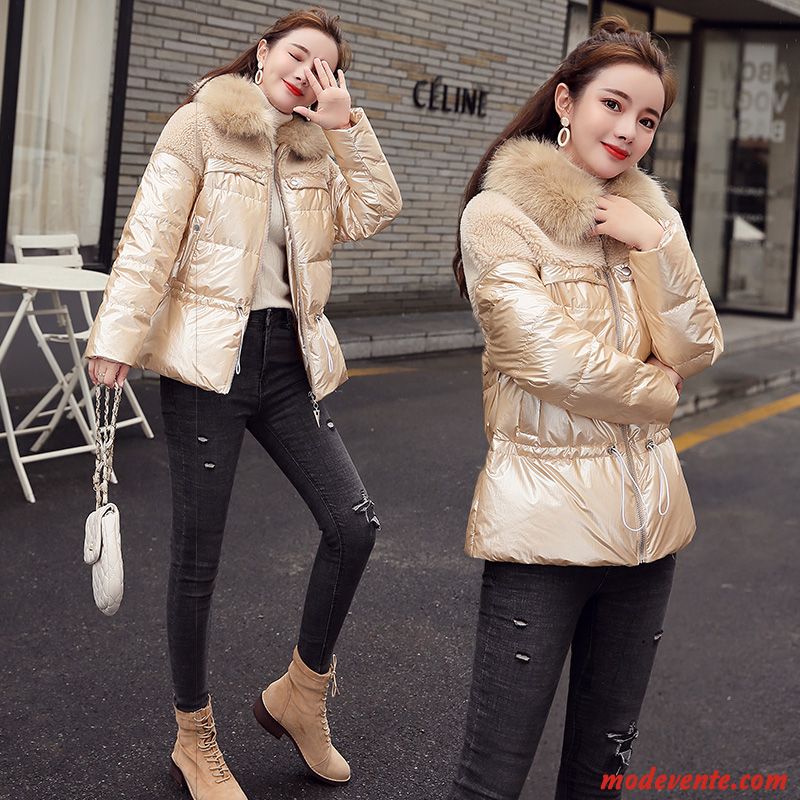 Doudoune Femme Élégant Hiver Mode Tempérament Tendance Personnalité Argent