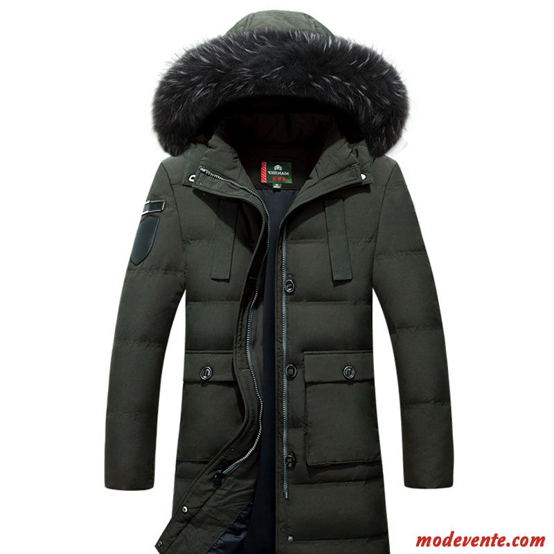 Doudoune Homme Anti-saison Clearance À Vendre Manteau Tendance Vêtements D'hiver Longue Vert Foncé