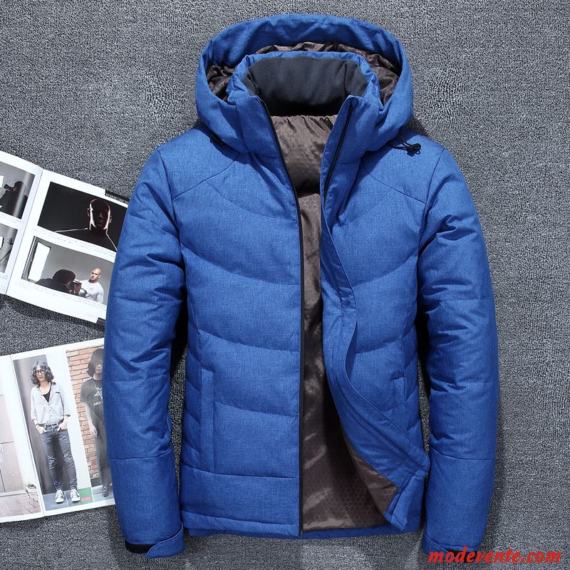 Doudoune Homme Anti-saison Tendance Court Clearance À Vendre Manteau Ente Unten Bleu Blanc