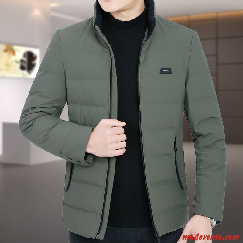 Doudoune Homme Beau Manteau Lumière Slim Bleu Court Vert