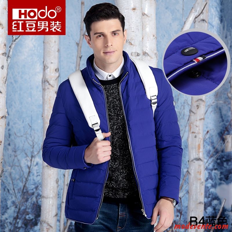 Doudoune Homme De Travail L'automne Hiver Court Col Mandarin Bleu Rouge